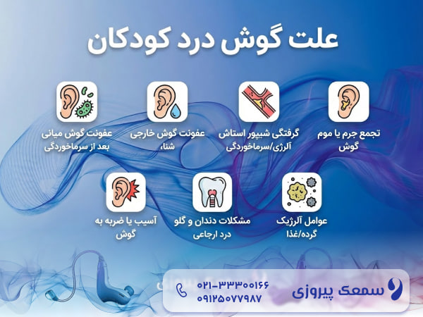 علت گوش درد کودکان